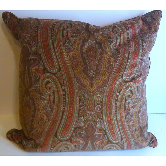 Ralph Lauren Bohemian Paisley Gold Corded Sateen Euro Pillow - Picture 3 of 7
